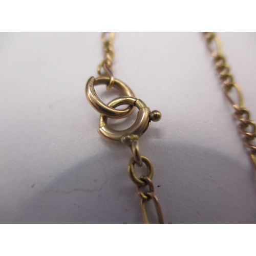 93 - An antique 9ct gold necklace pendant and chain, various stones, approx. linear length 45cm in useabl... 