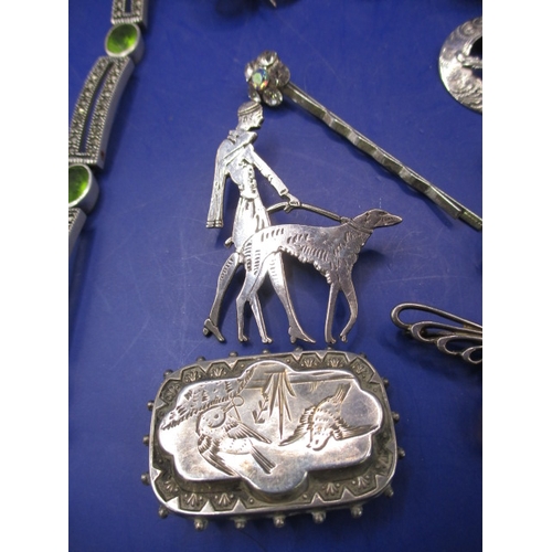 175 - A parcel of silver and white metal jewellery items, approx. parcel weight 180g, all in used conditio... 