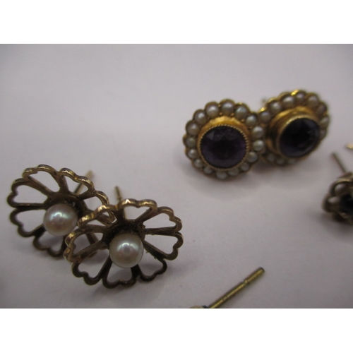 101 - 8 pairs of vintage earrings, some on gold, various stones, all in used condition