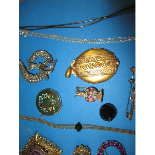 176 - A large quantity of antique and later costume jewellery, to include some silver items, all in used c... 