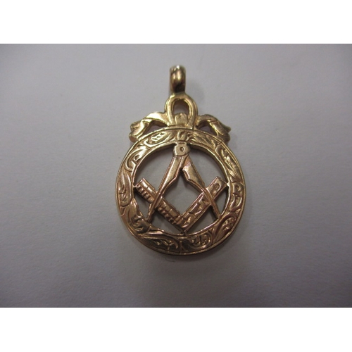 103 - A 9ct rose gold masonic pendant, approx. weight 3.8g in useable pre-owned condition