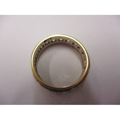 35 - A 9ct carat gold and cz eternity ring, approx. ring size ‘L’, approx. weight 2.9g in useable pre-own... 