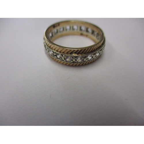 35 - A 9ct carat gold and cz eternity ring, approx. ring size ‘L’, approx. weight 2.9g in useable pre-own... 