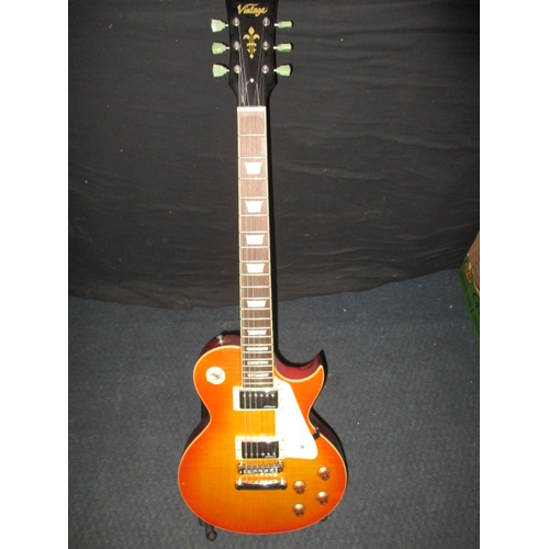 314 - A ‘Vintage’ electric guitar with Wilkinson pick ups and stand. In pre-owned condition