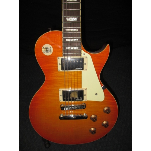 314 - A ‘Vintage’ electric guitar with Wilkinson pick ups and stand. In pre-owned condition