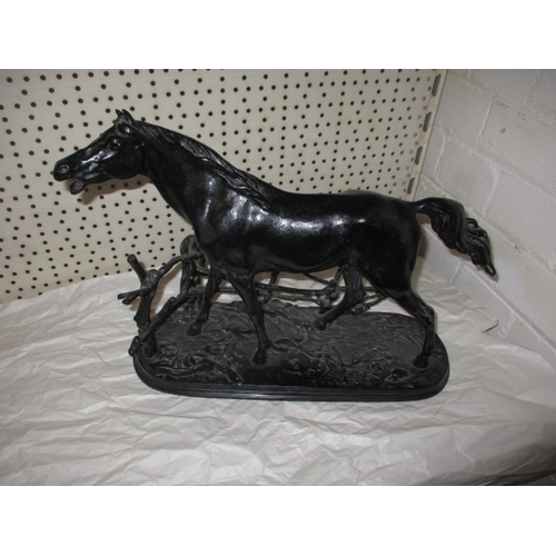 291 - A vintage Russian CCCP cast iron horse sculpture, approx. length 42cm, in used condition with no obs... 