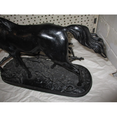 291 - A vintage Russian CCCP cast iron horse sculpture, approx. length 42cm, in used condition with no obs... 