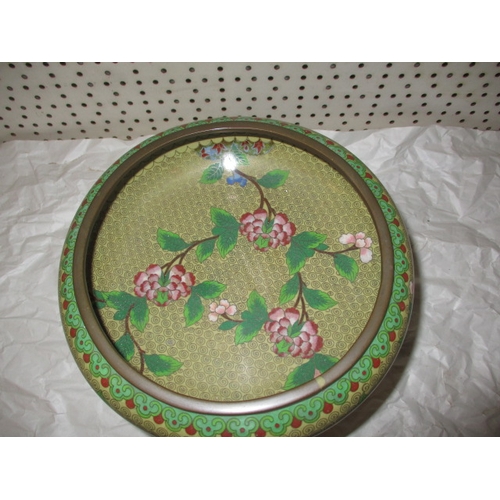 184 - An antique cloisonne bowl on carved wood stand, approx. diameter 20cm, in good pre-owned condition w... 