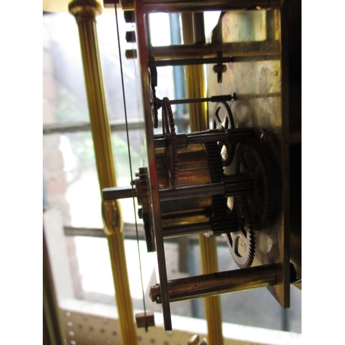 234 - A large anniversary clock under glass dome, in used condition, no key so not tested as to function, ... 