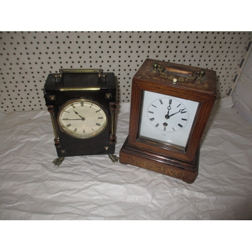 237 - Two small vintage mantle clocks, approx. height of largest 21cm, no keys so not tested as to functio... 