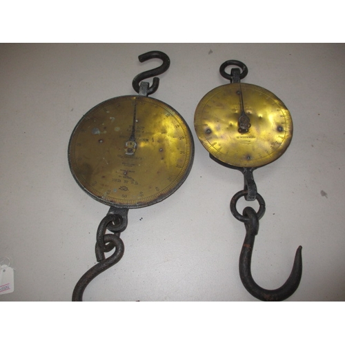 297 - Two large Salter spring balance scales, both function and in used condition with use-related marks