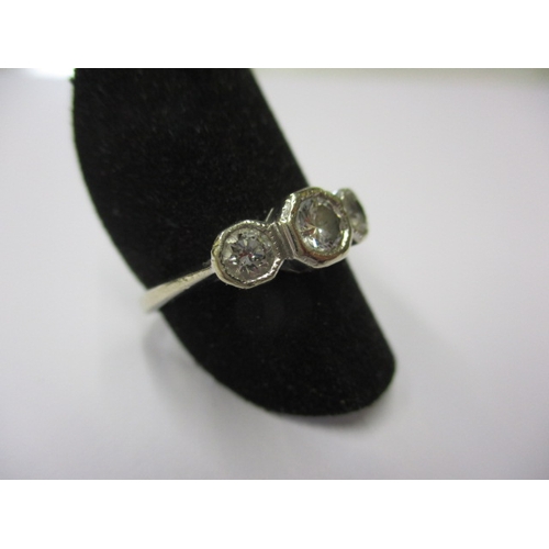 13 - An 18ct white gold 3 stone diamond ring, approx. ring size ‘M’, approx. weight 2.9g in useable pre-o... 