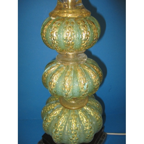 305 - A vintage Maltese glass table lamp, approx. height 60cm, requires re-wiring to modern standards