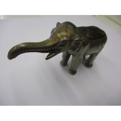 180 - A vintage elephant pin cushion, approx. length 10cm, in used condition with ware to plating