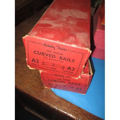 213 - A parcel of Hornby ‘0’ gauge model railway tinplate, most in original boxes, all in used condition