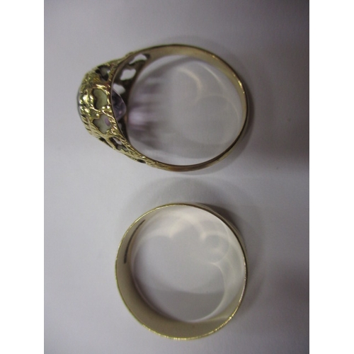 1 - Two vintage 9ct gold dress rings, both approx. ring size ‘O+’ approx. parcel weight 4.3g, both in us... 