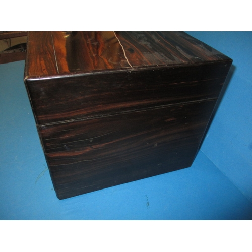 184 - A 19th century vanity chest, having original white metal mounted bottles, drawers and hidden letter ... 