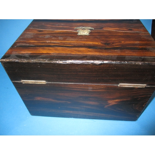 184 - A 19th century vanity chest, having original white metal mounted bottles, drawers and hidden letter ... 