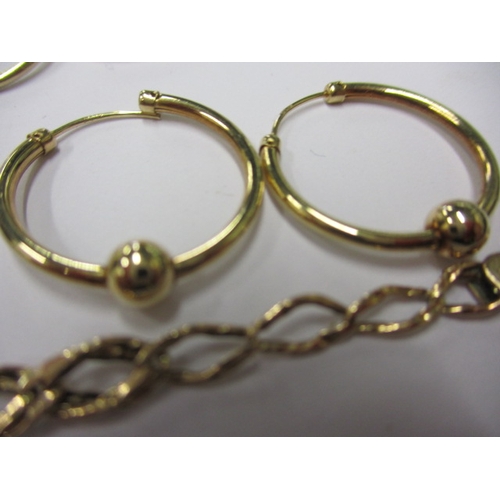 78 - A parcel of gold and yellow metal jewellery items, some damages, approx. gross parcel weight 17g, to... 