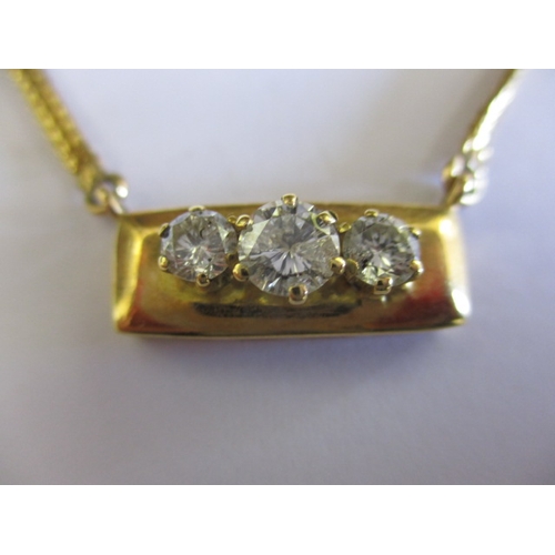 56 - An 18ct yellow gold necklace with 3 diamond pendant, approx. line length 40cm, approx. gross weight ... 