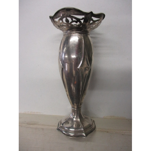 152 - An antique sterling silver bud vase, having art nouveau style, approx. height 16cm, having age-relat... 