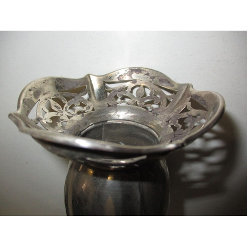 152 - An antique sterling silver bud vase, having art nouveau style, approx. height 16cm, having age-relat... 