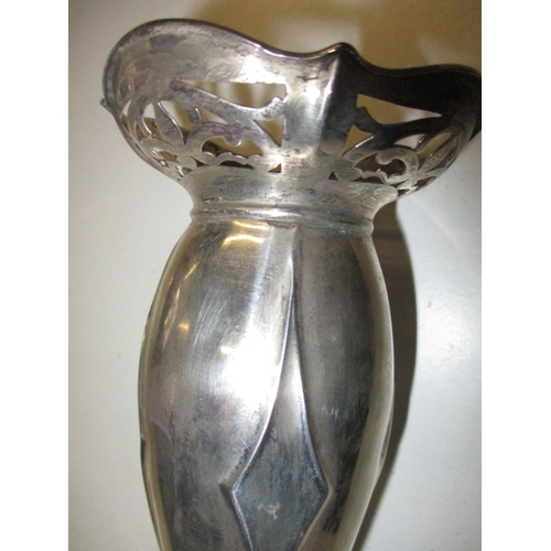 152 - An antique sterling silver bud vase, having art nouveau style, approx. height 16cm, having age-relat... 