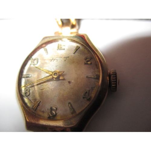 89 - A vintage 9ct gold Tissot ladies wrist watch and a later gold cased example, both with original boxe... 