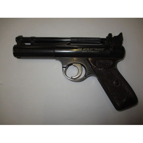 241 - A vintage Webley Senior .22 air pistol , in working condition with light use-related marks