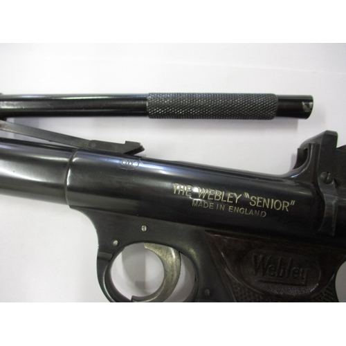 241 - A vintage Webley Senior .22 air pistol , in working condition with light use-related marks