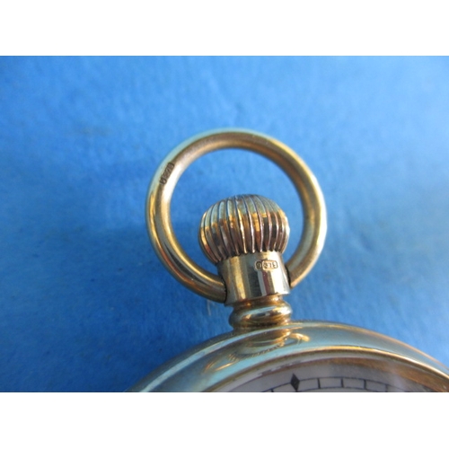 90 - A vintage J W Benson 9ct gold cased open face pocket watch, runs when wound and general light use re... 