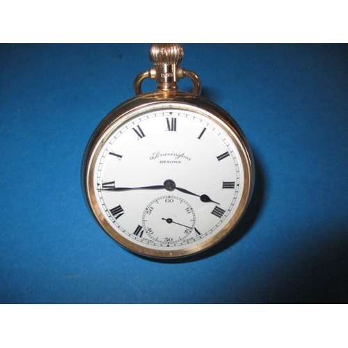 91 - A vintage Baringtons Renown 9ct gold cased pocket watch, runs when wound and with light use related ... 