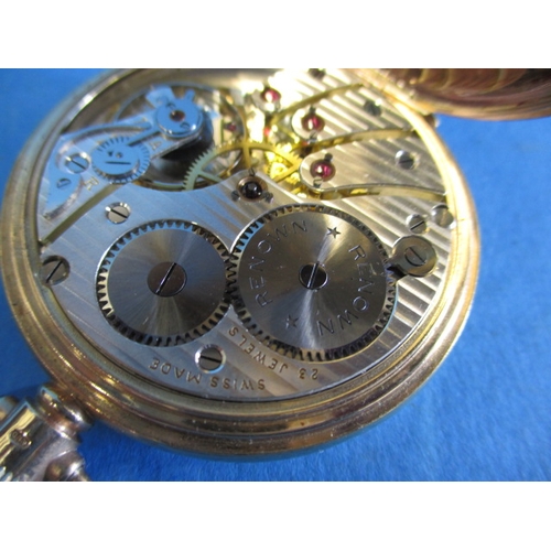 91 - A vintage Baringtons Renown 9ct gold cased pocket watch, runs when wound and with light use related ... 