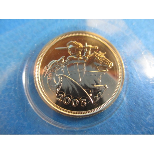 115 - A 2005 gold half sovereign in uncirculated condition and in original packaging