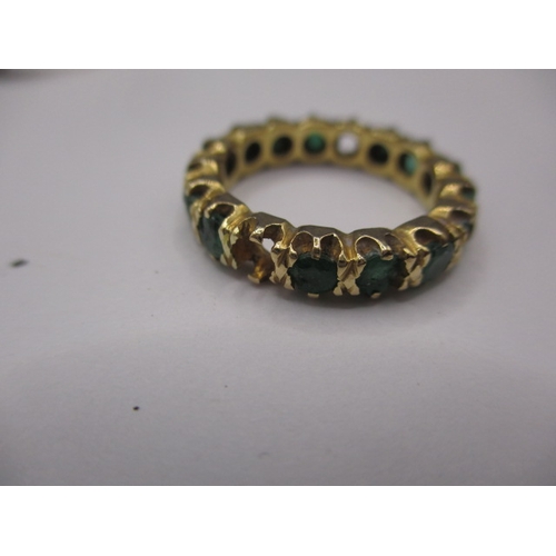 40 - Two vintage gold rings, diamond and emeralds, one 18ct one unmarked, both with stones missing, appro... 