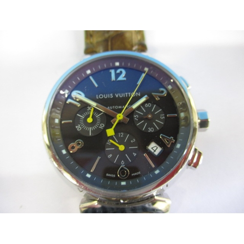 102 - A vintage Louis Vuitton Tambour chronograph watch, serial number RB1158, in current working order wi... 