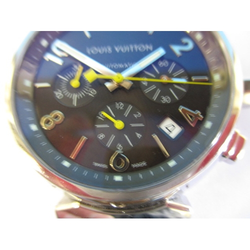 102 - A vintage Louis Vuitton Tambour chronograph watch, serial number RB1158, in current working order wi... 