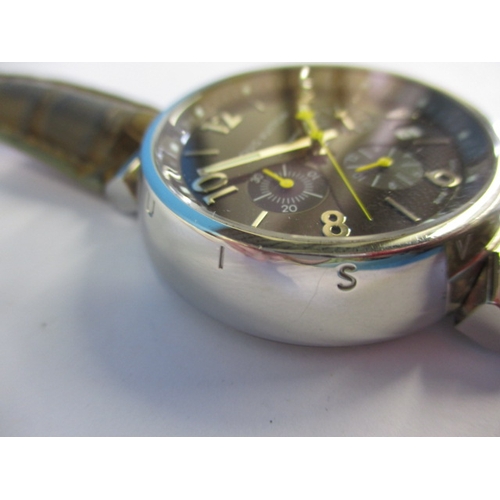 102 - A vintage Louis Vuitton Tambour chronograph watch, serial number RB1158, in current working order wi... 