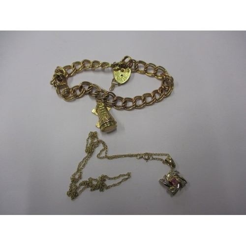 64 - A 9ct gold bracelet and necklace, approx. gross parcel weight 7.9g both in useable pre-owned conditi... 