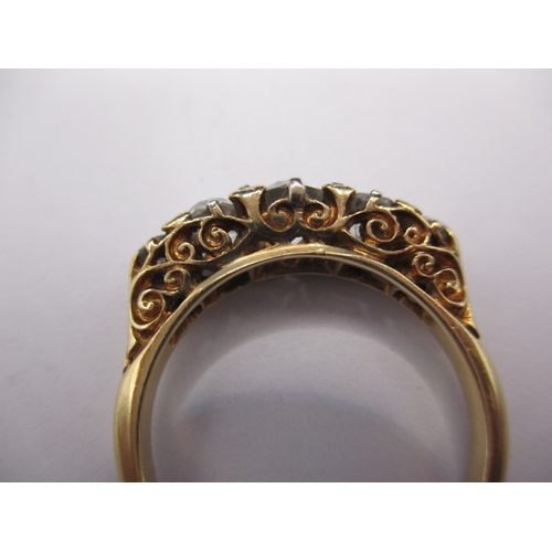 22 - A Victorian 18ct gold 5 stone diamond ring, approx. ring size ‘N+’, approx. weight 3.9g in good usea... 