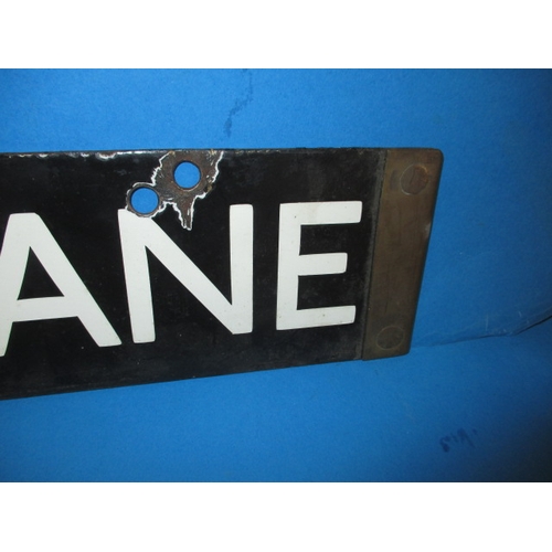 280 - A late 1930s double sided enamel tube train destination plaque, for Rayners Lane and Barons Court, s... 