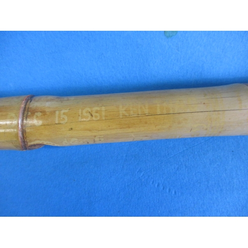 237 - A vintage hand cane with white metal mounts, having dedication to Dr Brown Dec 15 1961. Obtained whi... 