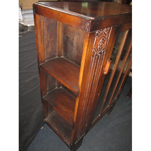 288 - A Herbert E Gibbs Art Deco glazed door bookcase with open shelves to one side, in good useable pre-o... 