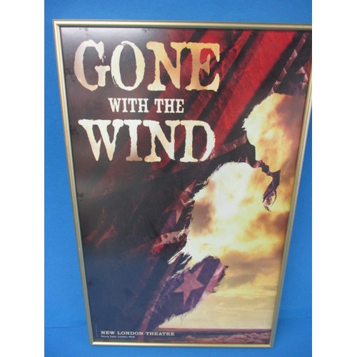 336 - A genuine theatre foyer promotional poster for “Gone with the Wind”, approx. size 52x32cm, the forme... 