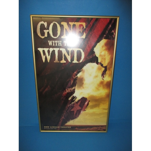 336 - A genuine theatre foyer promotional poster for “Gone with the Wind”, approx. size 52x32cm, the forme... 