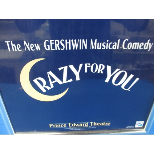 341 - A genuine theatre foyer promotional poster for the musical “Crazy for You”, approx. size 53x34cm, th... 