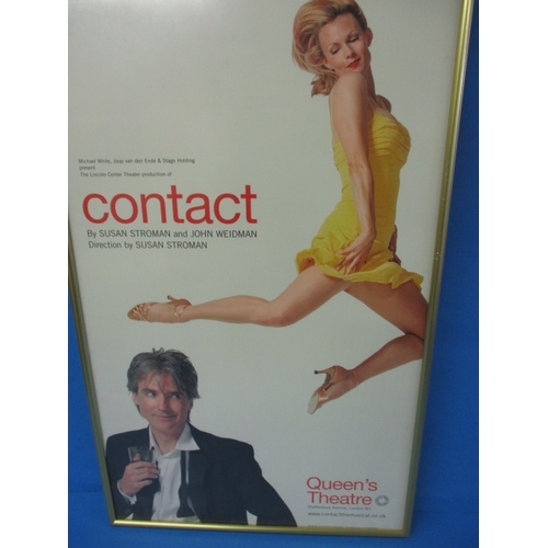 344 - A genuine theatre foyer promotional poster for “CONTACT”, approx. size 52x32cm, the former property ... 