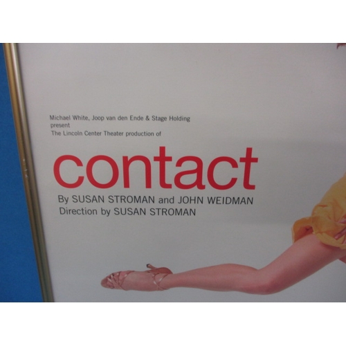 344 - A genuine theatre foyer promotional poster for “CONTACT”, approx. size 52x32cm, the former property ... 