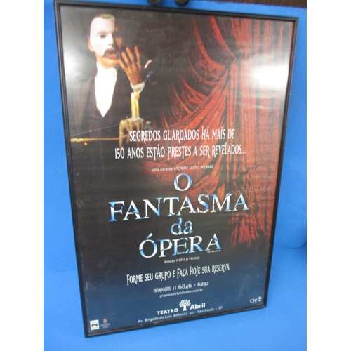 347 - A genuine theatre foyer promotional poster for the Brazilian “Phantom of the opera”, approx. size 61... 