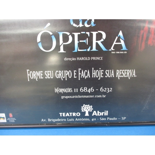 347 - A genuine theatre foyer promotional poster for the Brazilian “Phantom of the opera”, approx. size 61... 